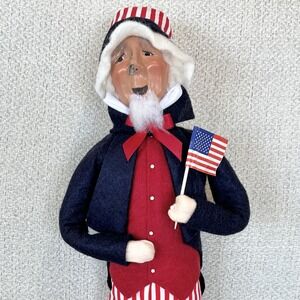 Byers Choice Uncle Sam Figurine USA Flag Americana Carolers 14" 4th July Signed
